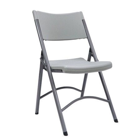 Officesource Blow Molded Folding Chairs Plastic Blow-Molded Folding Chair, 4PK OSGS4904GR